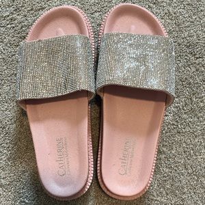 pink and sparkly sandals. Worn 1 time for an event